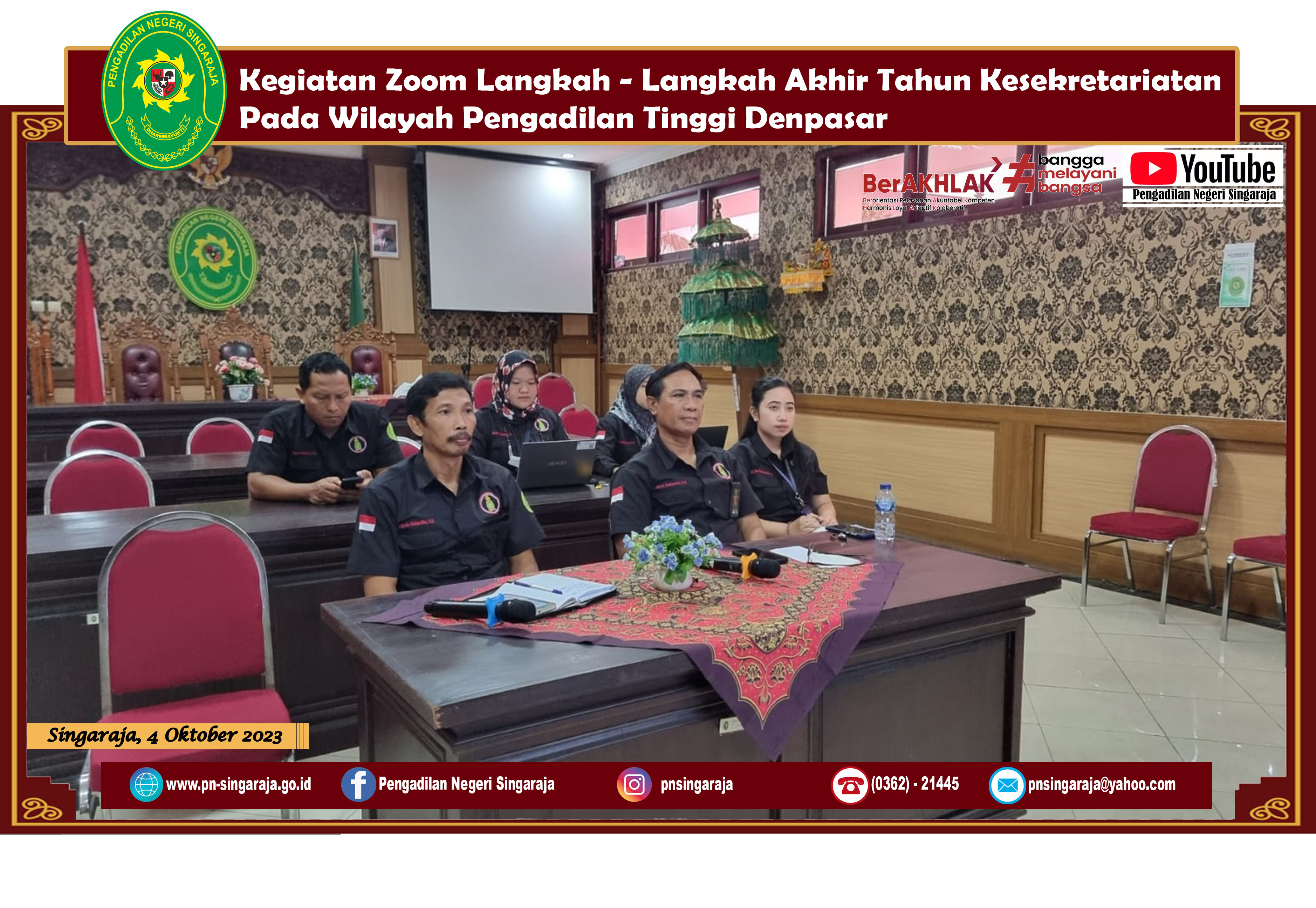 Kegiatan Zoom Langkah – Langkah Akhir Tahun Kesekretariatan Pada Wilayah Pengadilan Tinggi Denpasar