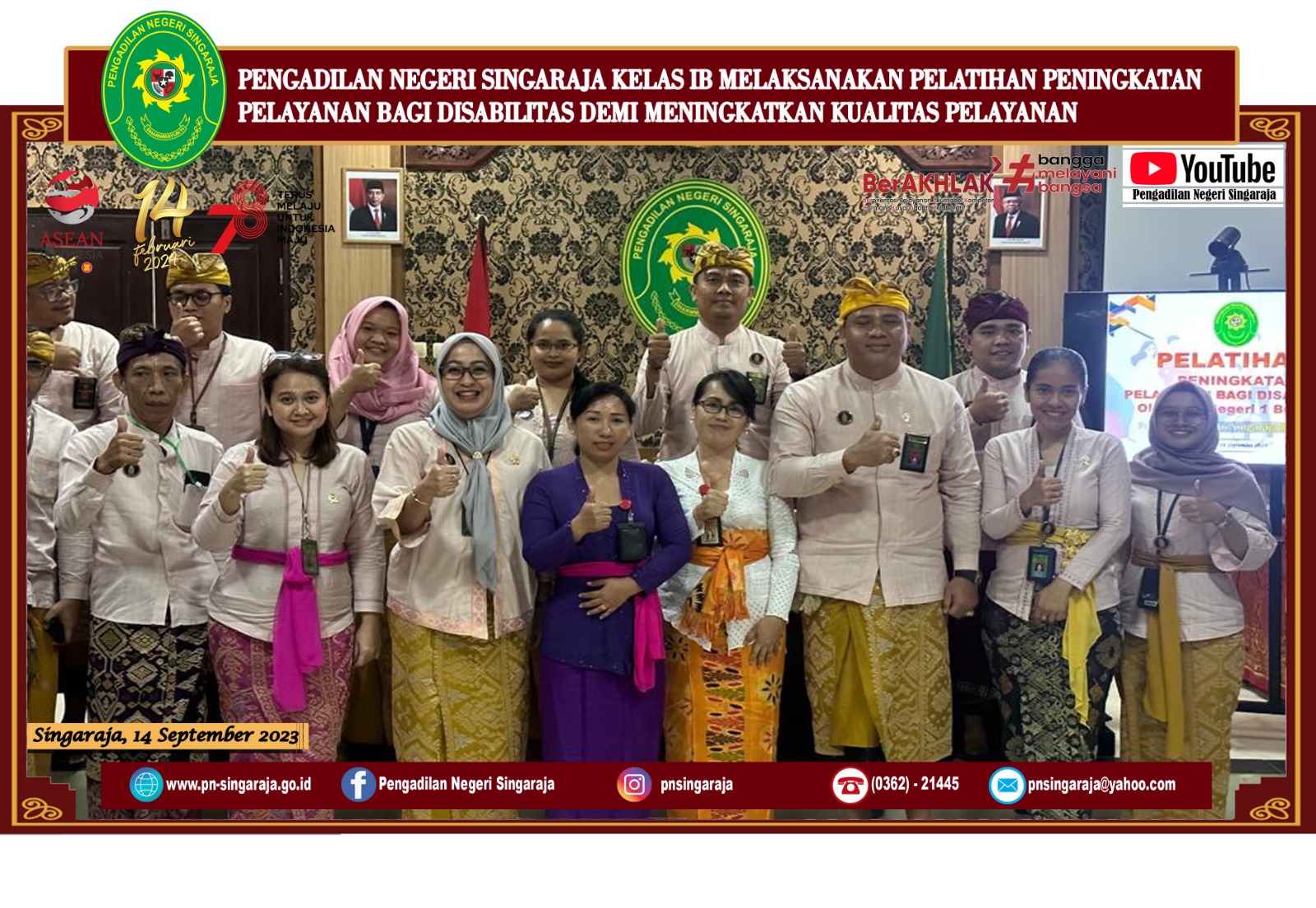 Pengadilan Negeri Singaraja Kelas IB Melaksanakan Pelatihan Peningkatan Pelayanan Bagi Disabilitas Demi Meningkatkan Kualitas Pelayanan 