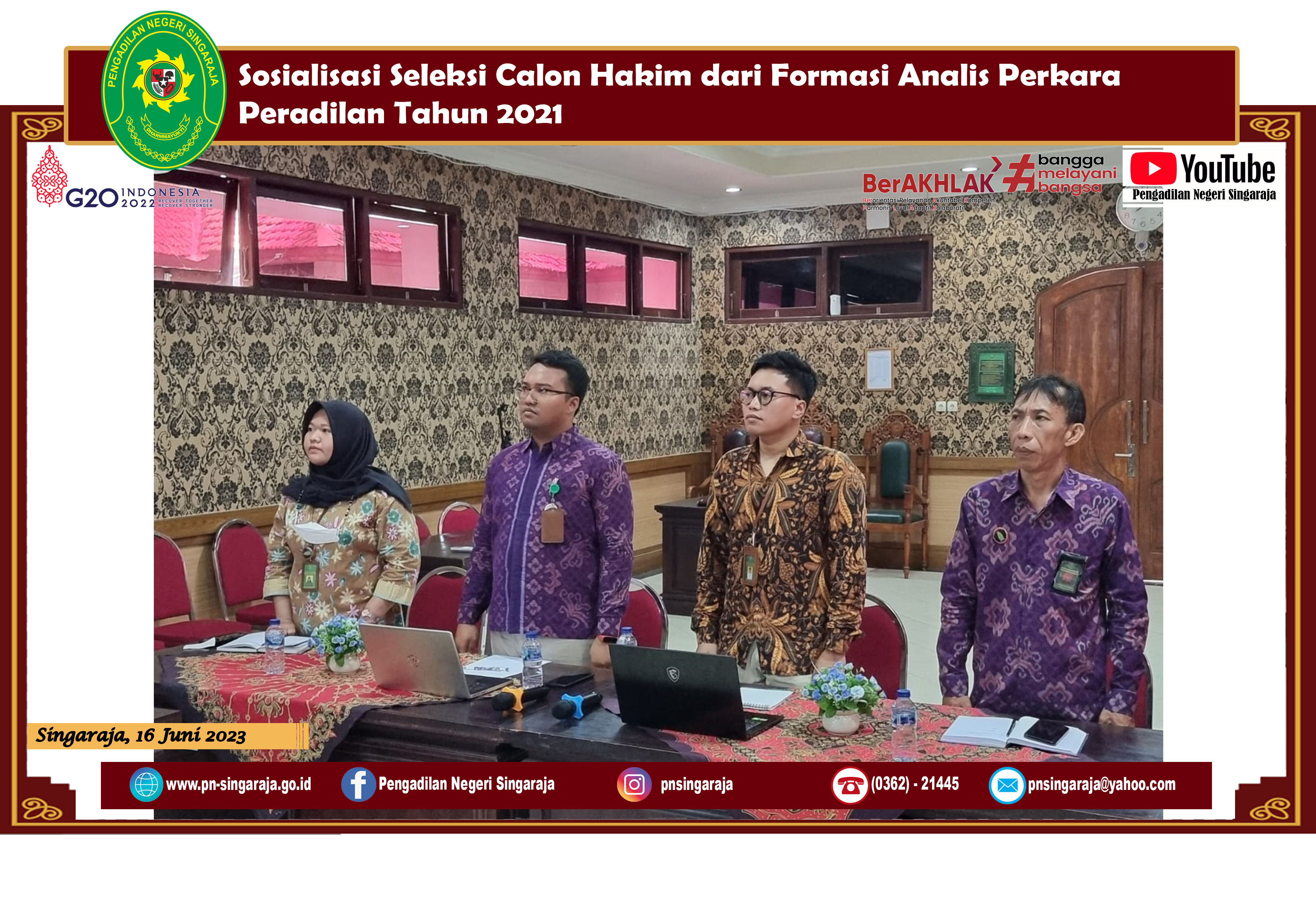 Sosialisasi Seleksi Calon Hakim Dari Formasi Analis Perkara Peradilan Tahun 2021