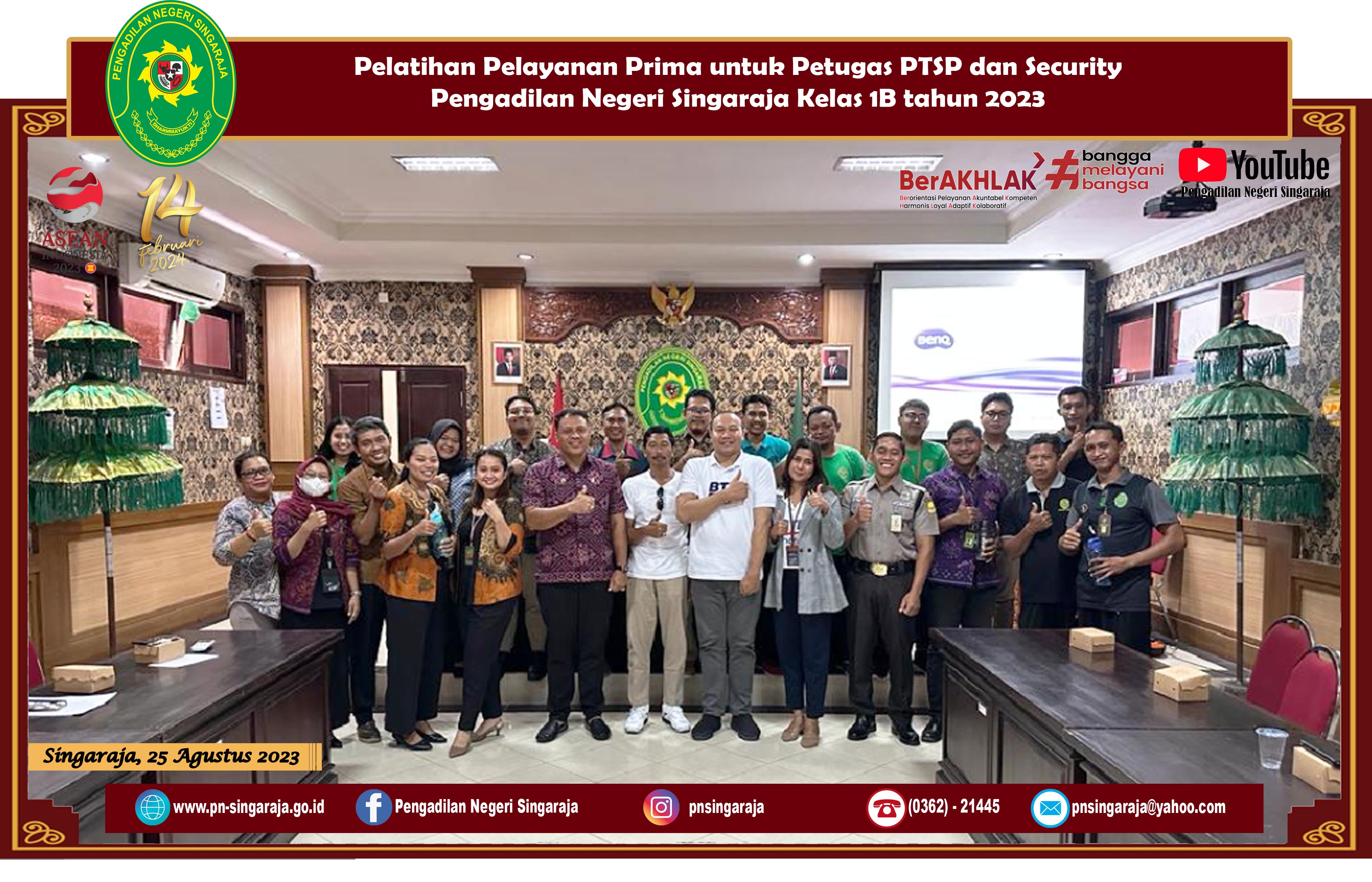 Pelatihan Pelayanan Prima untuk Petugas PTSP dan Security 2023