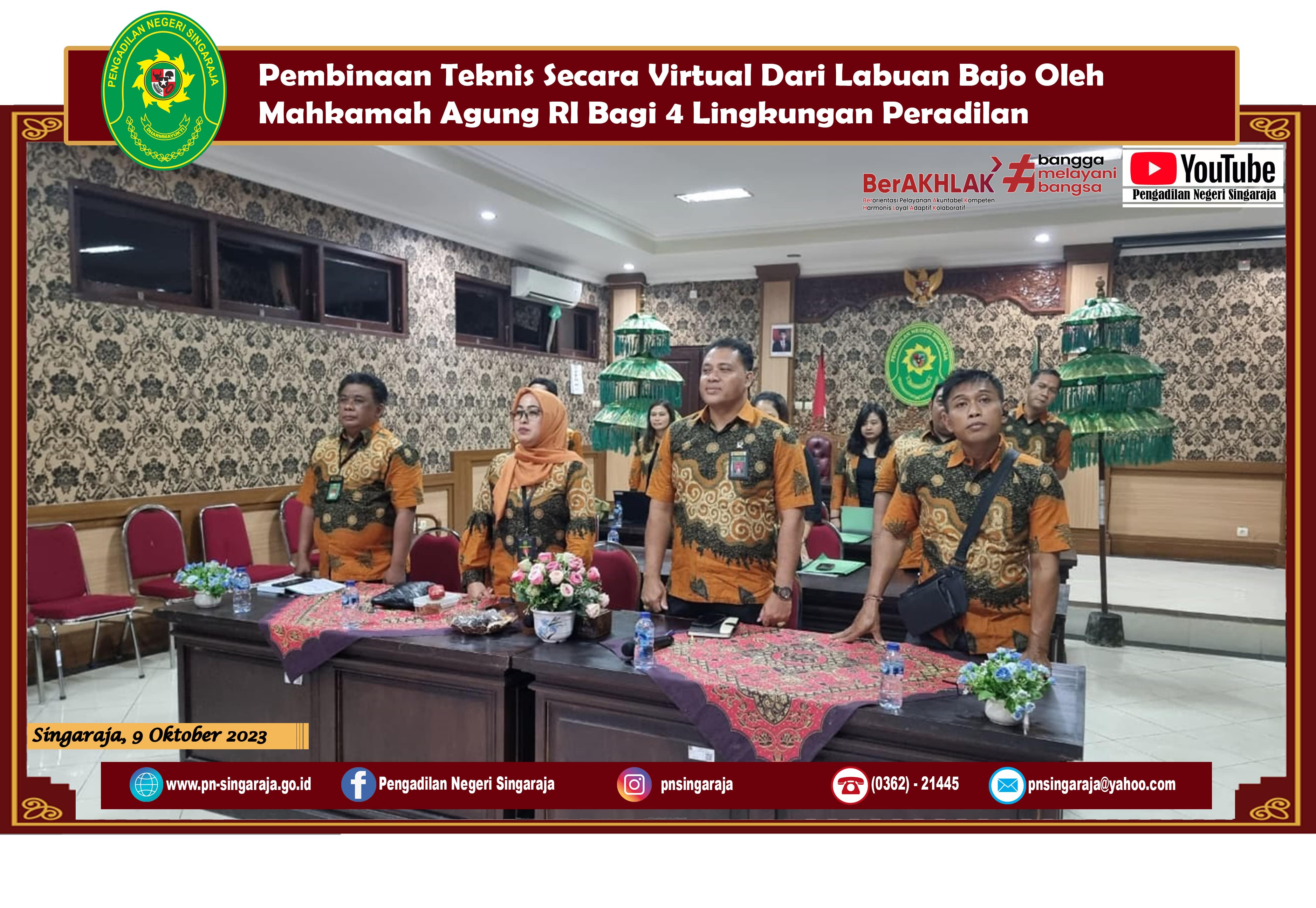 Pembinaan Teknis Secara Virtual Dari Labuan Bajo Oleh Mahkamah Agung RI Bagi 4 Lingkungan Peradilan