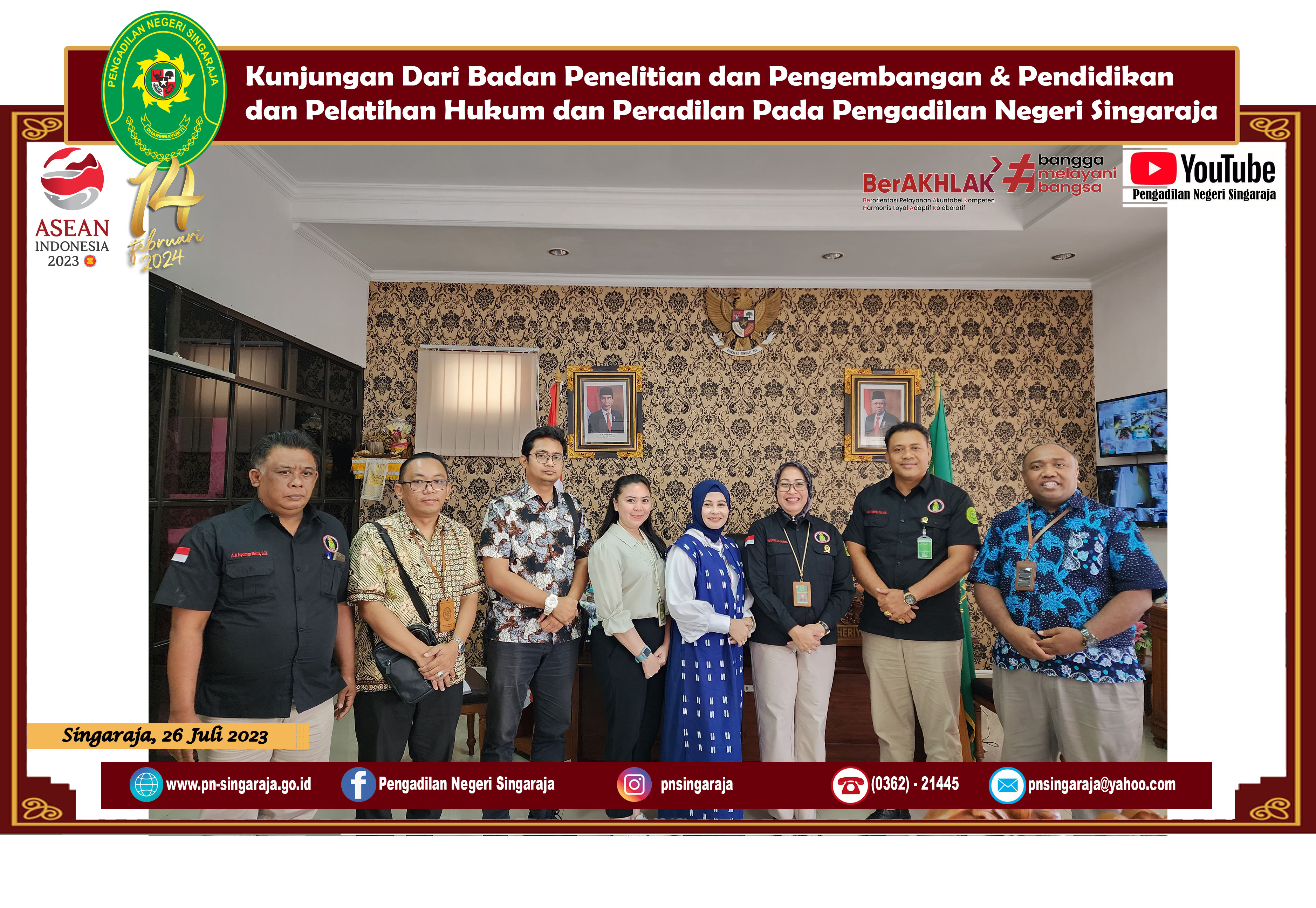 Kunjungan Badan Penelitian dan Pengembangan & Pendidikan dan Pelatihan Hukum dan Peradilan Pada Pengadilan Negeri Singaraja