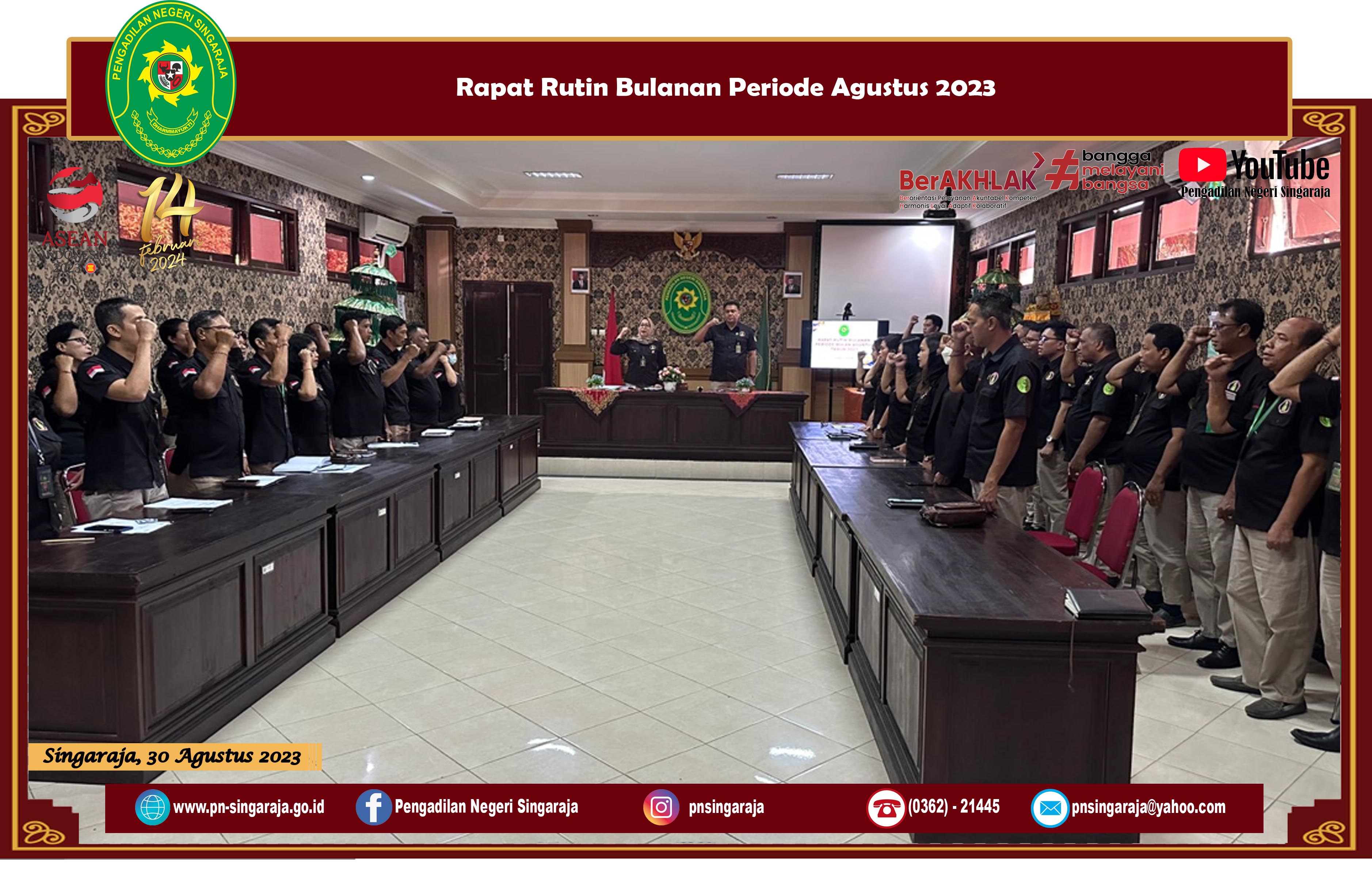 Rapat Rutin Bulanan Periode Agustus 2023