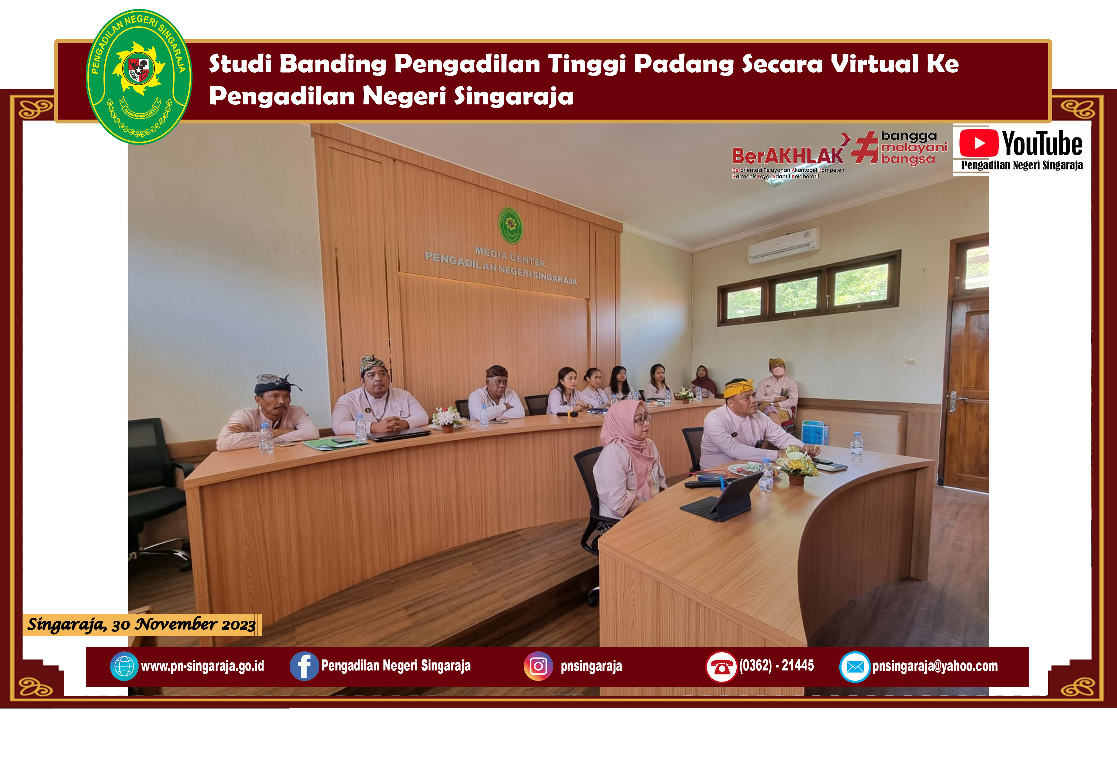 Studi Banding Pengadilan Tinggi Padang Secara Virtual Ke Pengadilan Negeri Singaraja