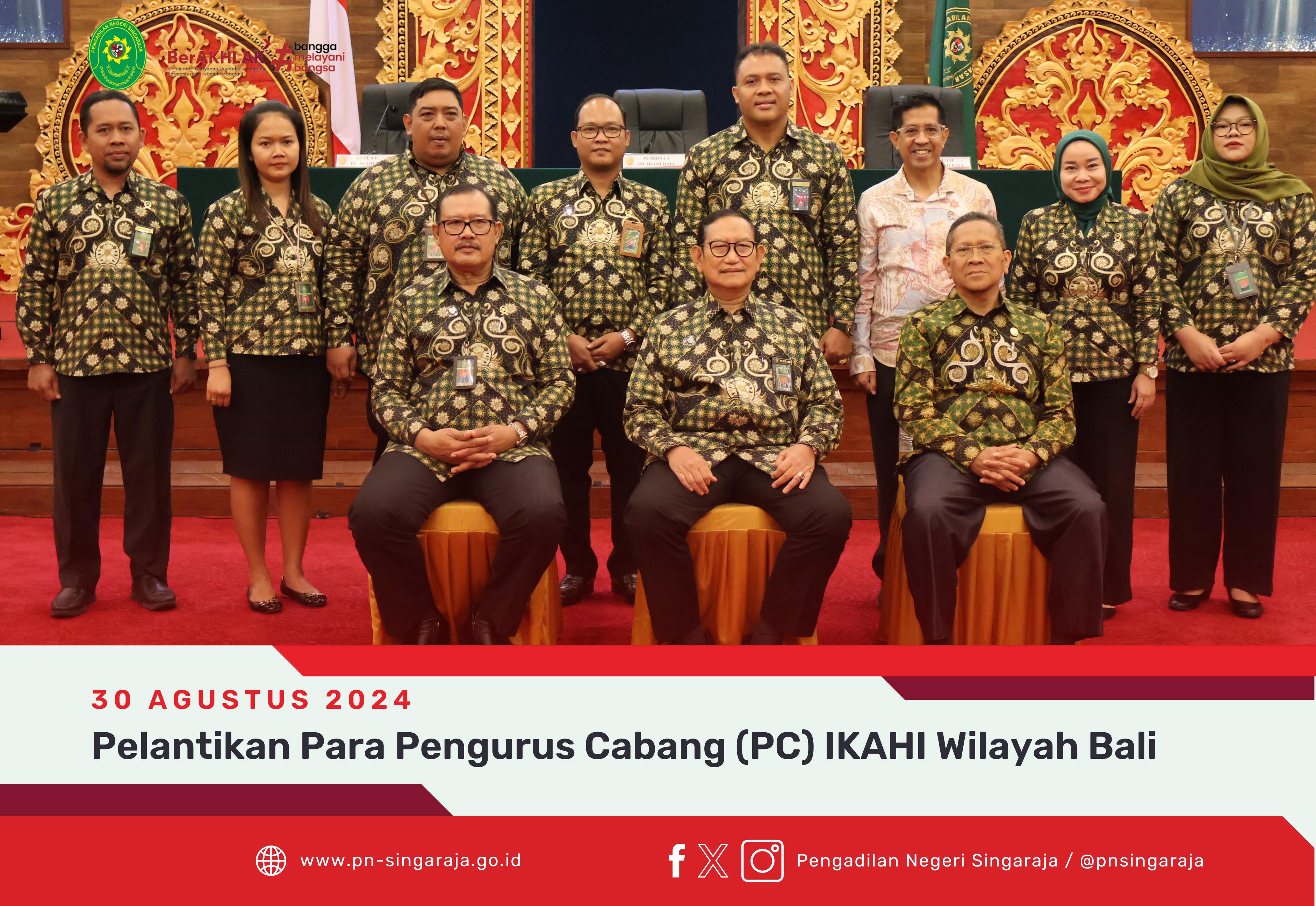 Pelantikan Para Pengurus Cabang (PC) IKAHI Wilayah Bali