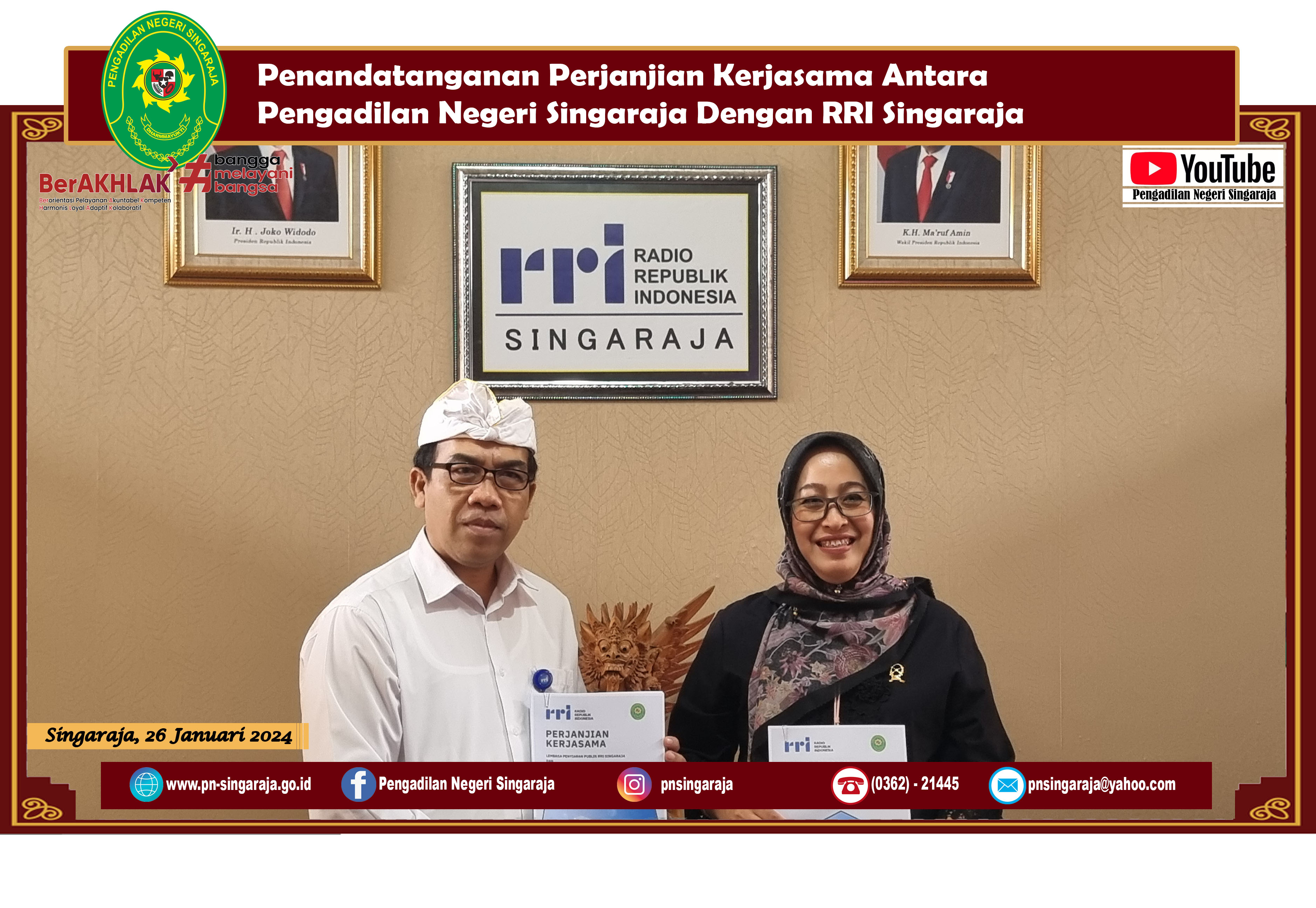 Penandatanganan Perjanjian Kerjasama Antara Pengadilan Negeri Singaraja Dengan RRI Singaraja