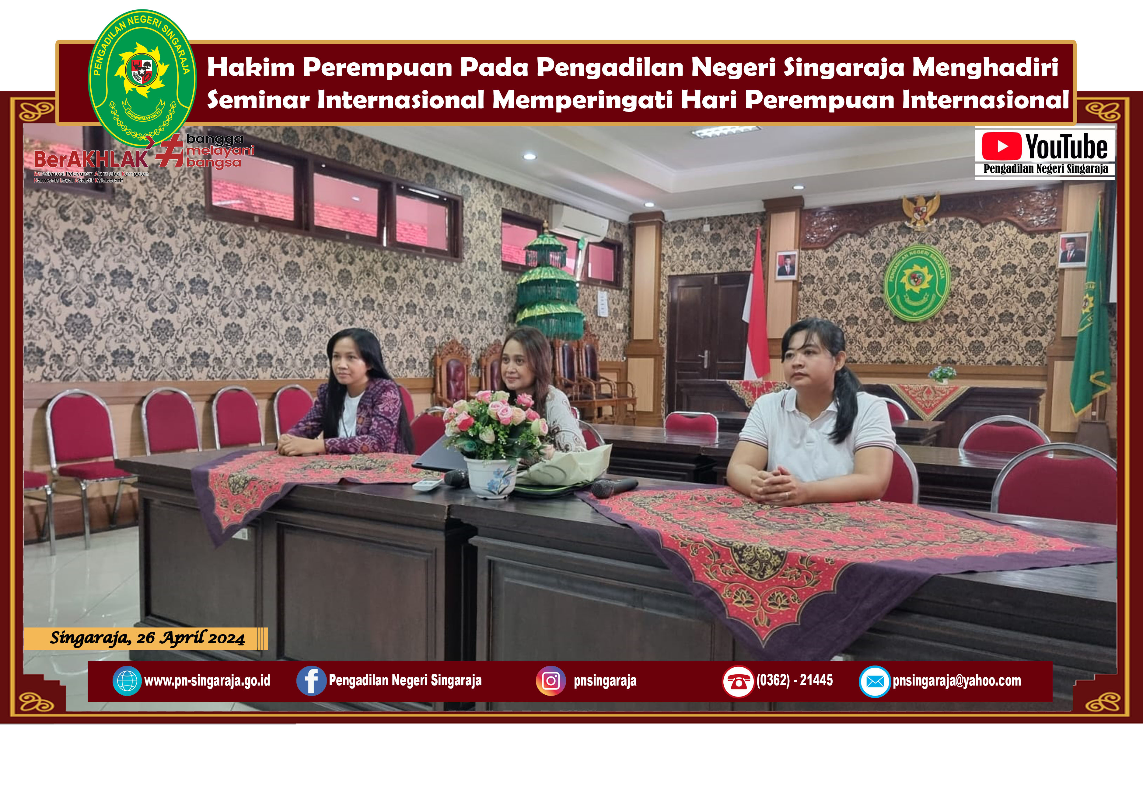 Hakim Perempuan Pada Pengadilan Negeri Singaraja Menghadiri Seminar Internasional Memperingati Hari Perempuan Internasional