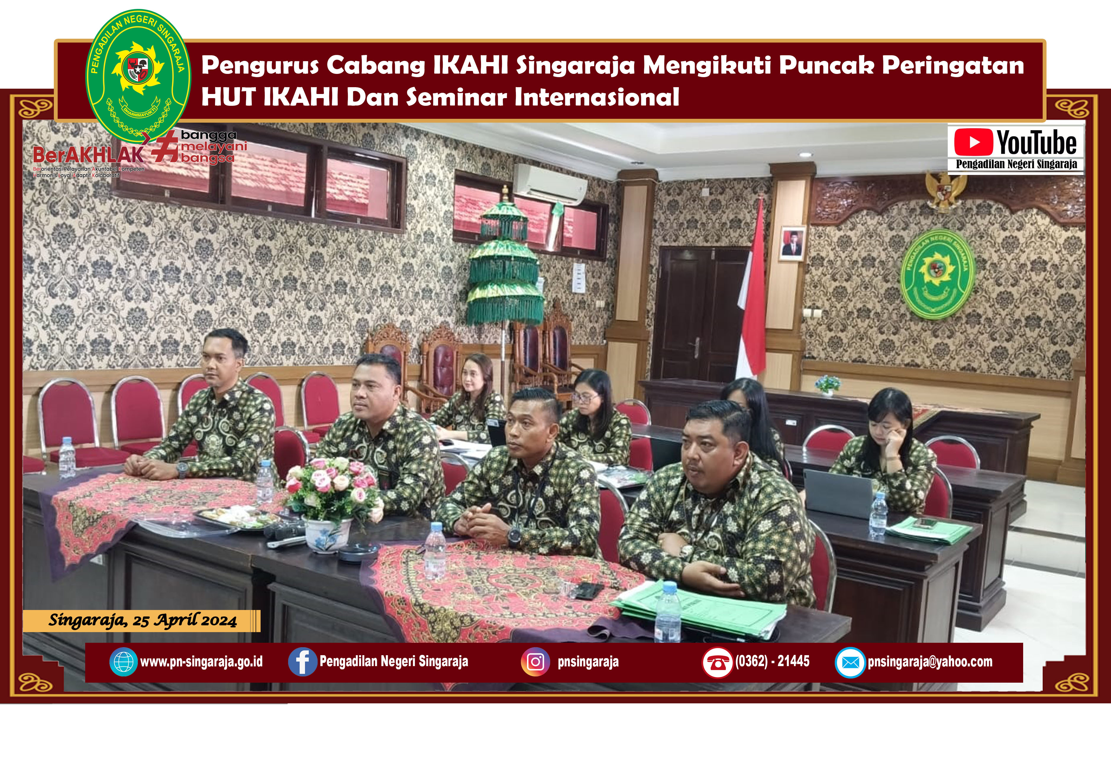 Pengurus Cabang IKAHI Singaraja Mengikuti Puncak Peringatan HUT IKAHI Dan Seminar Internasional