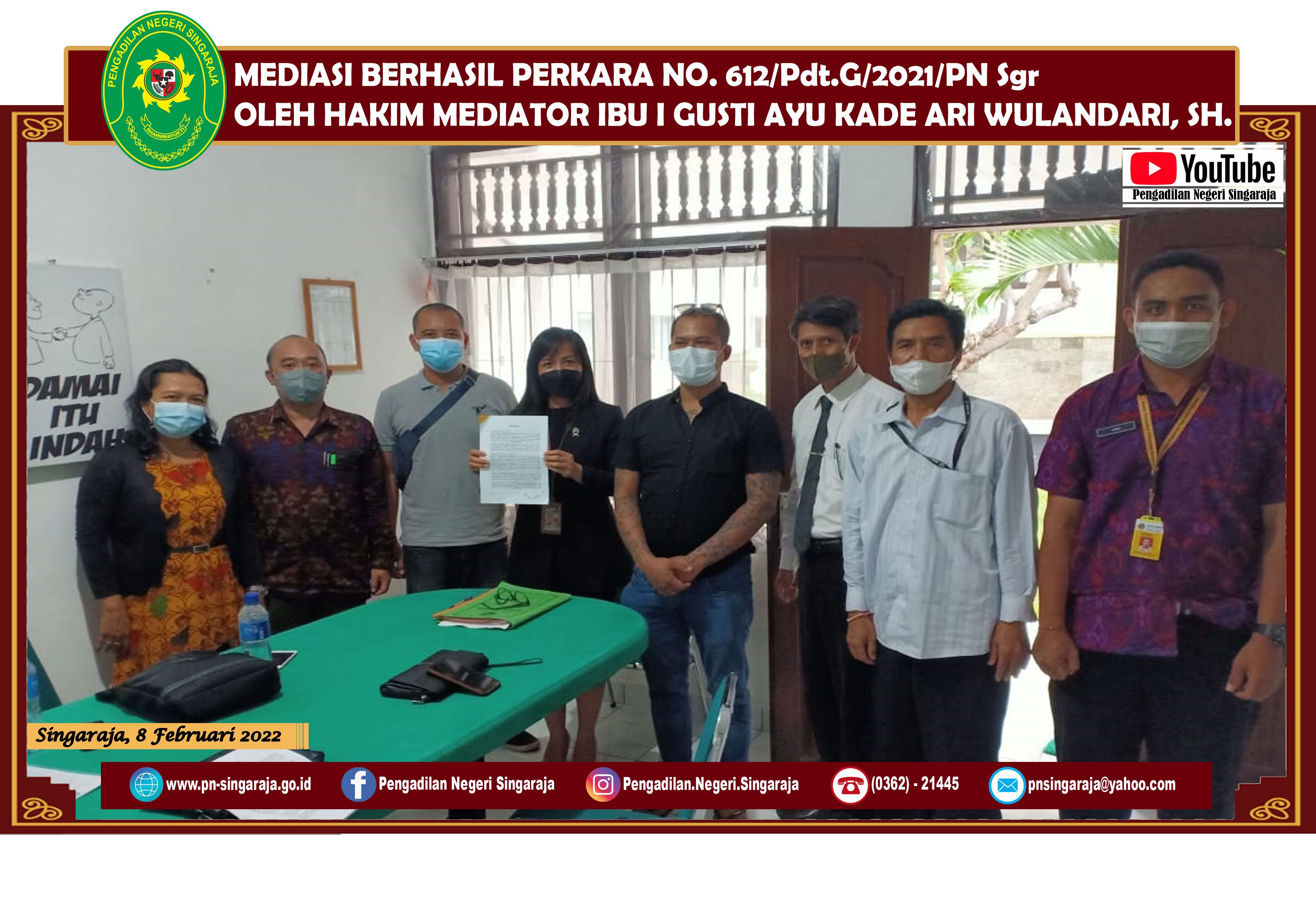 Mediasi Berhasil Oleh Hakim Mediator PN Singaraja