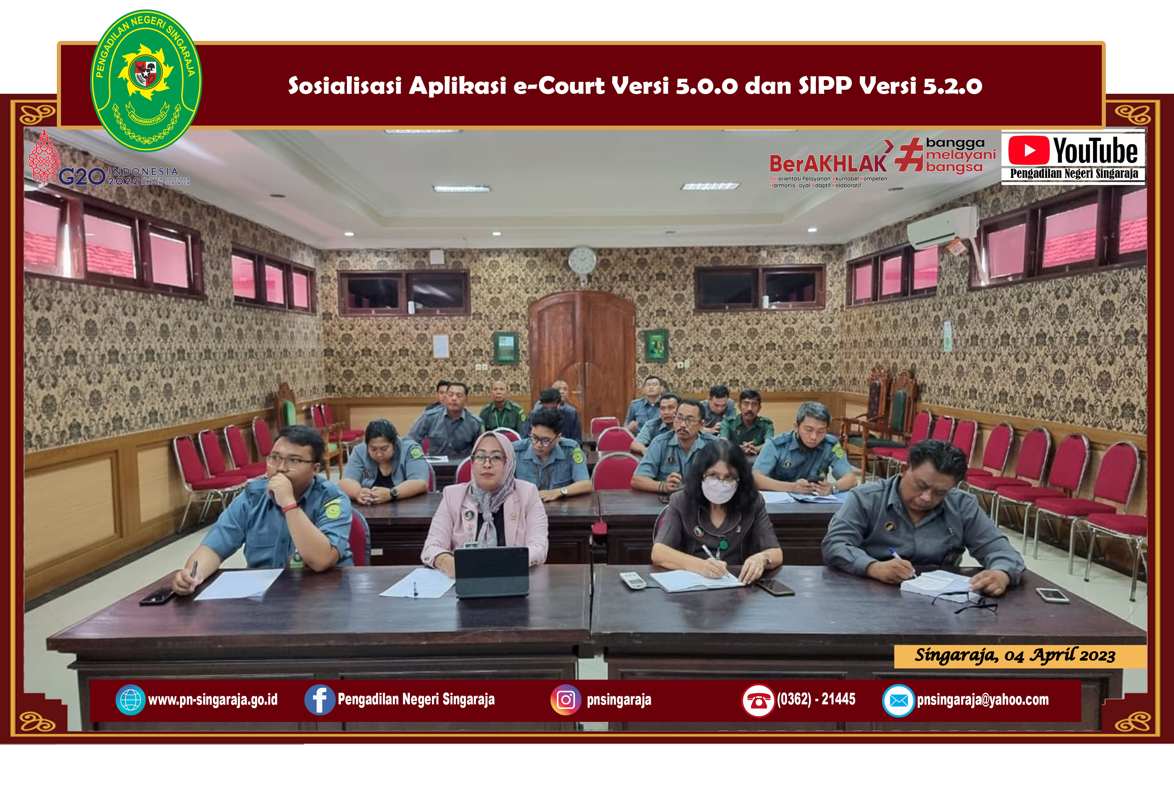 Sosialisasi Aplikasi e – Court Versi 5.0.0 dan SIPP Versi 5.2.0