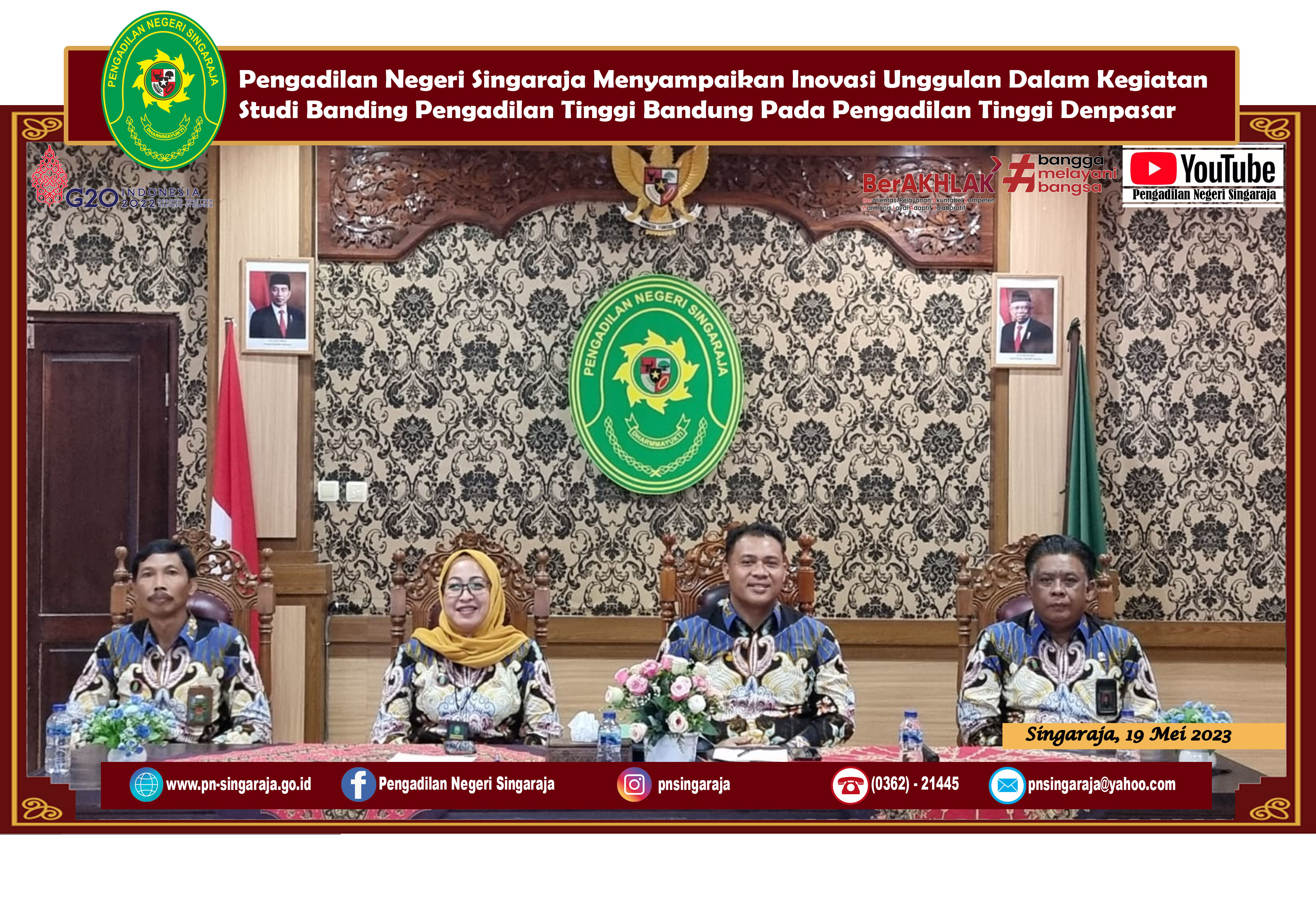 Pengadilan Negeri Singaraja Memaparkan Inovasi Unggulannya Dalam Kegiatan Studi Banding yang Diadakan Oleh Pengadilan Tinggi Bandung di Wilayah Pengadilan Tinggi Denpasar