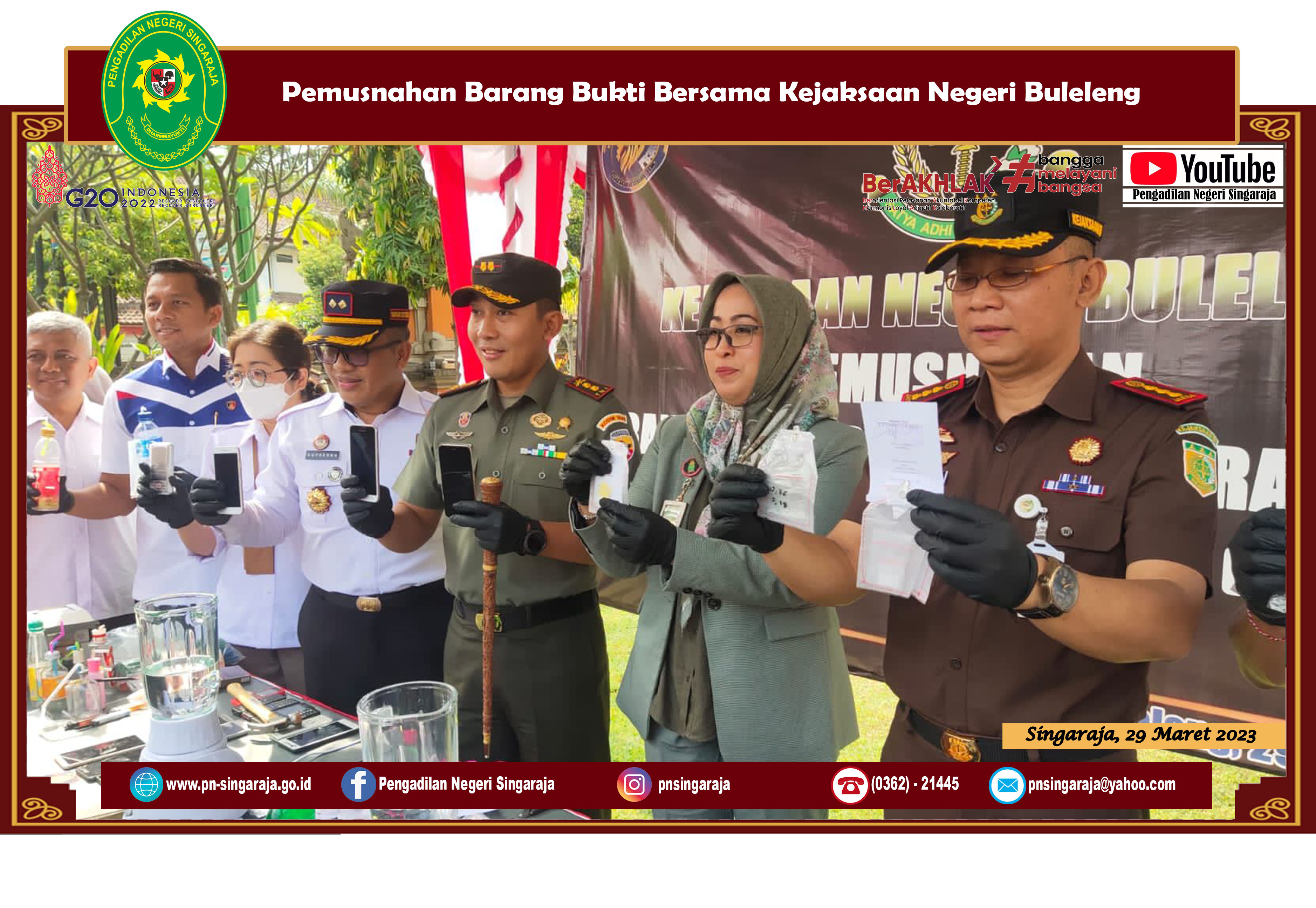 Pemusnahan Barang Bukti Bersama Di Kejaksaan Negeri Buleleng