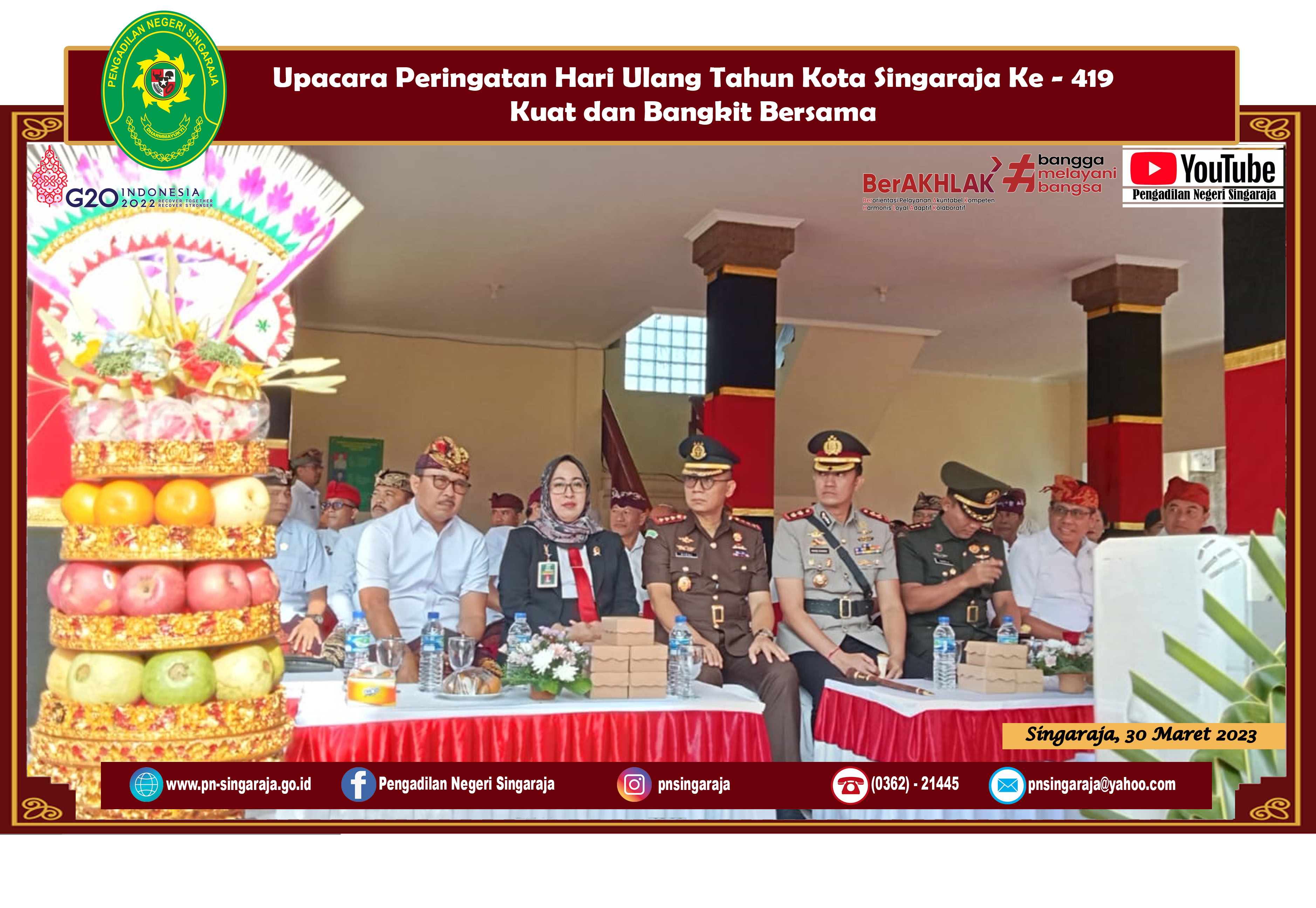 Upacara Peringatan Hari Ulang Tahun Kota Singaraja Ke - 419